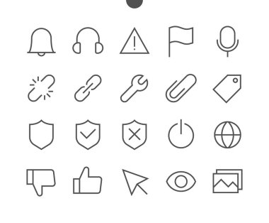 UI piksel ince çizgi simgeler  