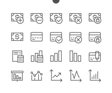 Piksel ince çizgi simgeler