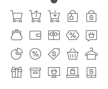 Piksel ince çizgi simgeler