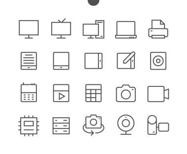 UI piksel ince çizgi simgeler  