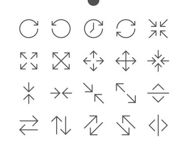 UI piksel ince çizgi simgeler  