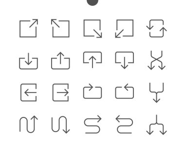 UI piksel ince çizgi simgeler  