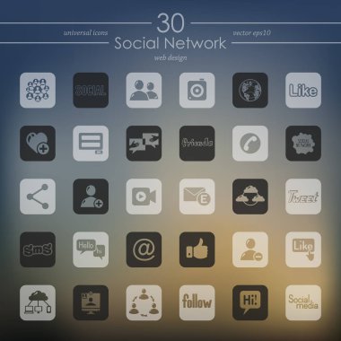 bir dizi sosyal ağ simgesi