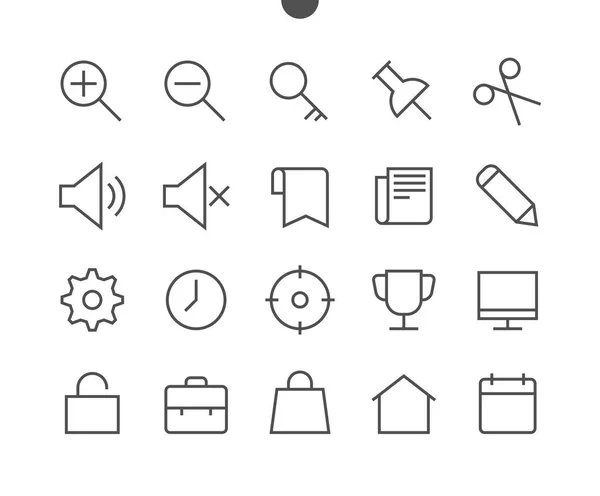 Иконки тонкой линии пользовательского интерфейса — стоковый вектор