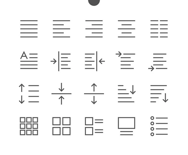 Pixel-Symbole für dünne Linien — Stockvektor