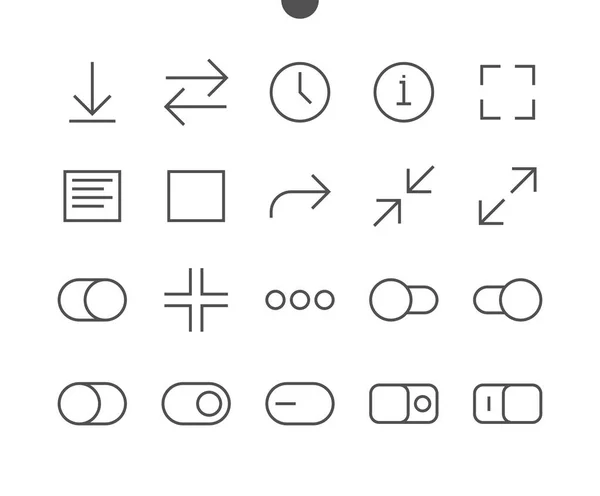 Pixel-Symbole für dünne Linien — Stockvektor