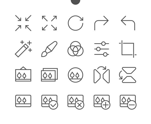 Pixel Thin Line Icons