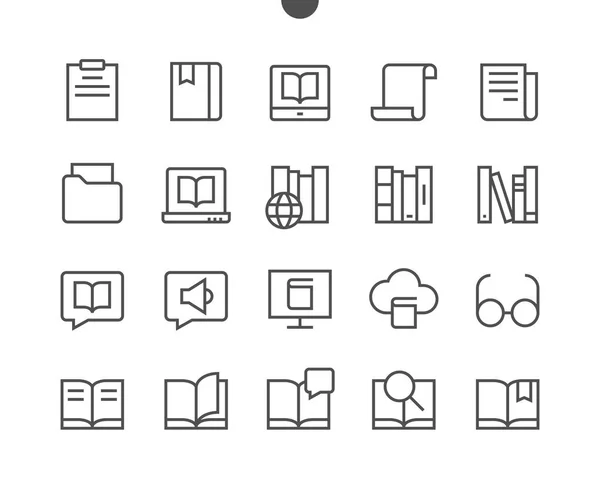 Pixel Thin Line iconos — Vector de stock