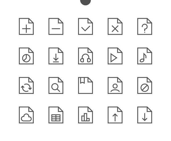 UI Pixel Thin Line Icons — Stock Vector