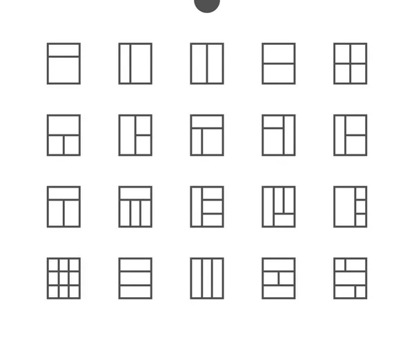 Icone linea sottile pixel UI — Vettoriale Stock