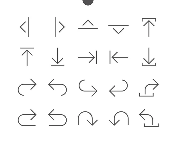 Icônes de ligne mince de pixel d'interface utilisateur — Image vectorielle