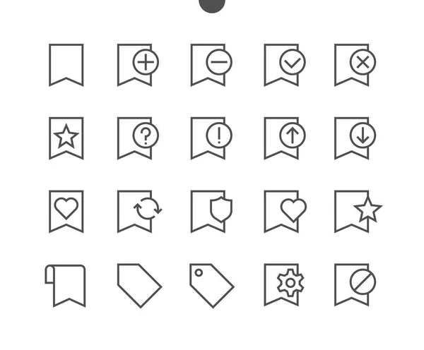 Bookmarks & Tags UI Pixel — Stock vektor