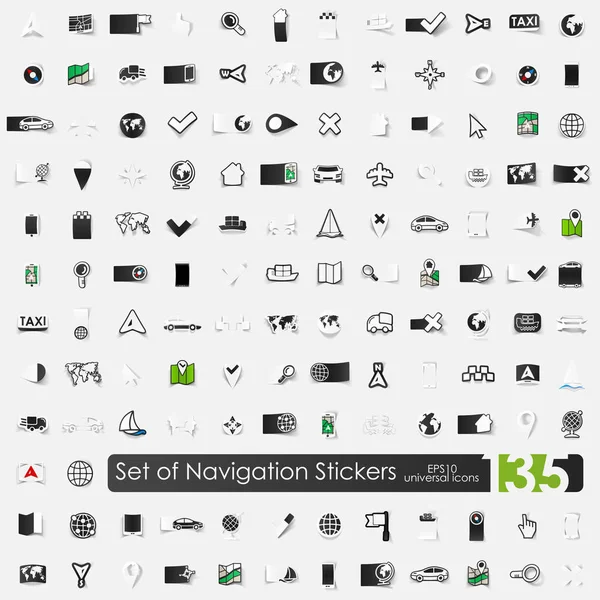 Aantal navigatie stickers — Stockvector