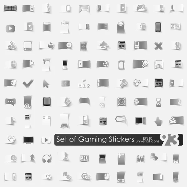 Aantal spel stickers — Stockvector