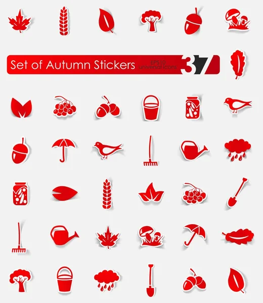 Set of autumn stickers — Stock Vector