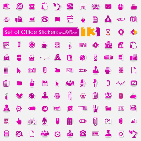 Set of office stickers — Stock Vector