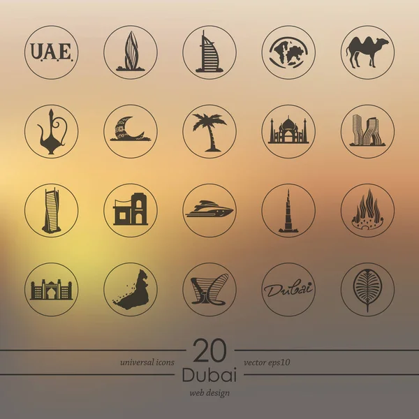 Conjunto de iconos de Dubai — Archivo Imágenes Vectoriales