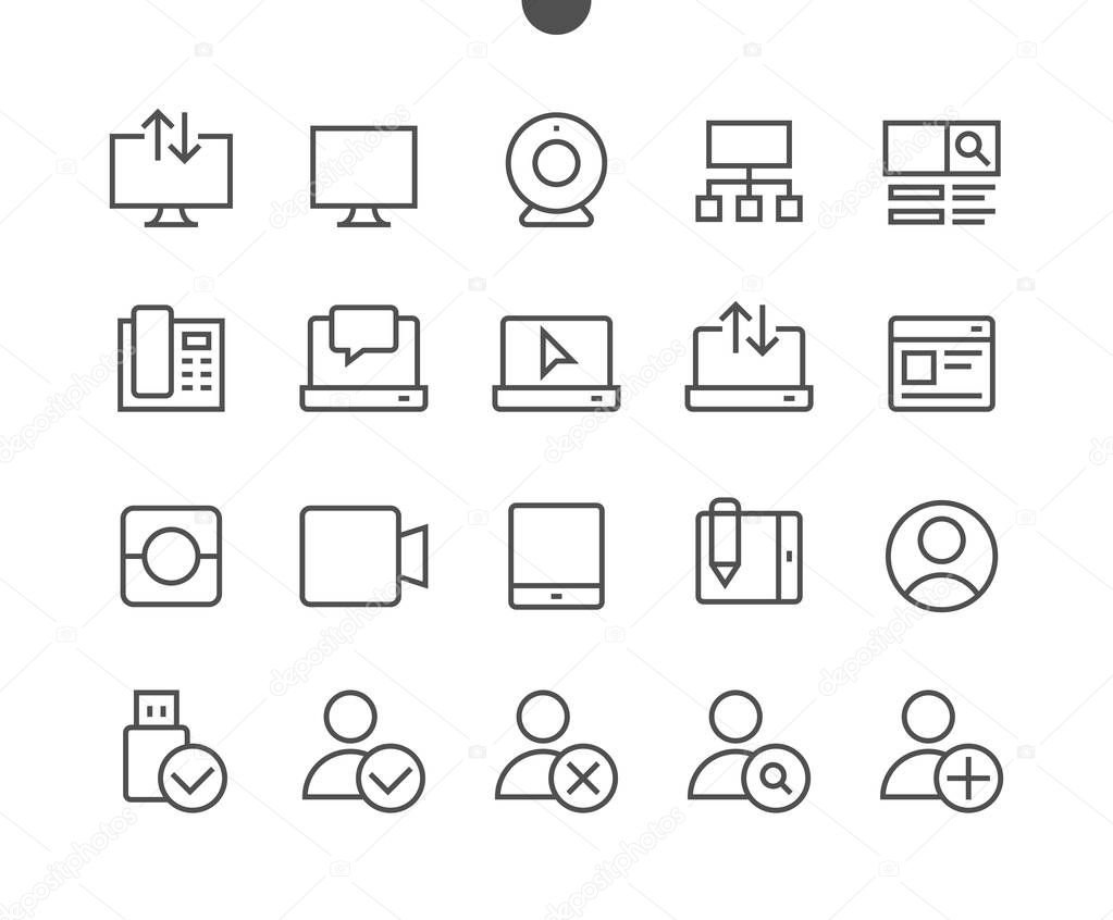 Pixel Thin Line Icons