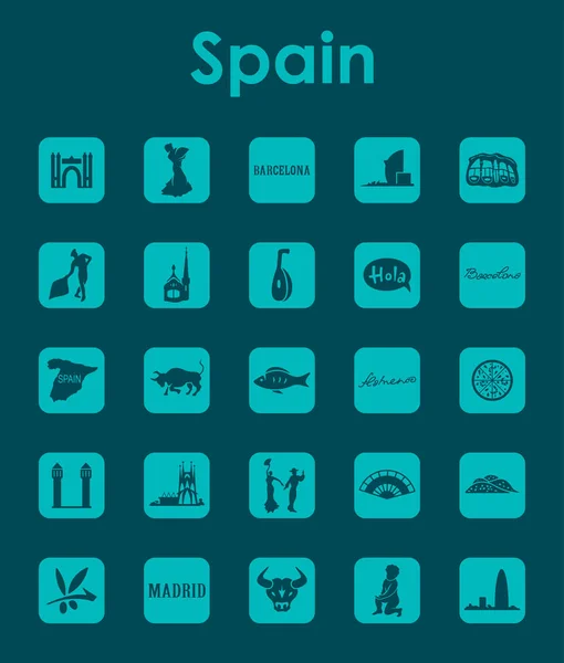 Reihe spanischer einfacher Symbole — Stockvektor