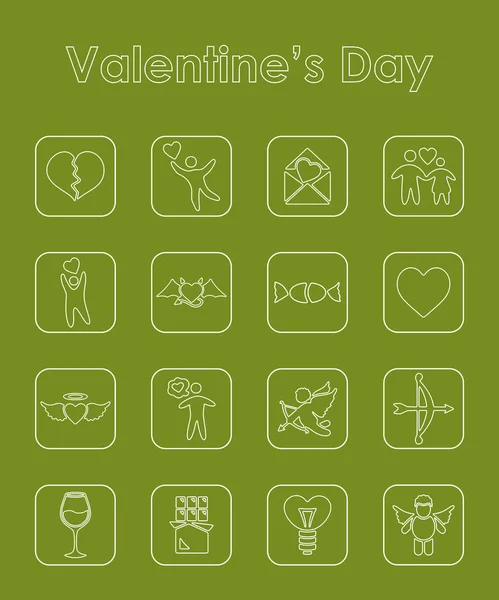 Set of Valentine's Day simple icons — Stock Vector