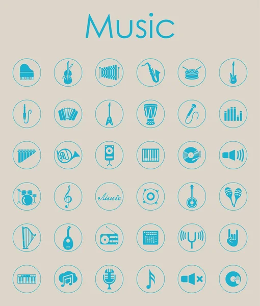 Conjunto de iconos de música simple — Vector de stock