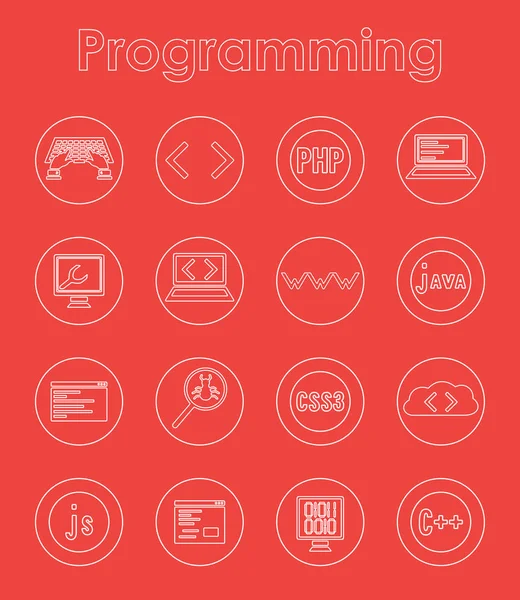 Set of programming simple icons — Stock Vector