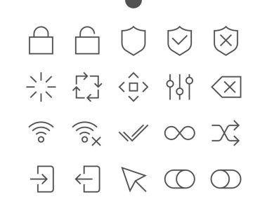 Denetim ince çizgi simgeler