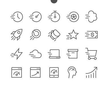 Hız ince çizgi simgeler