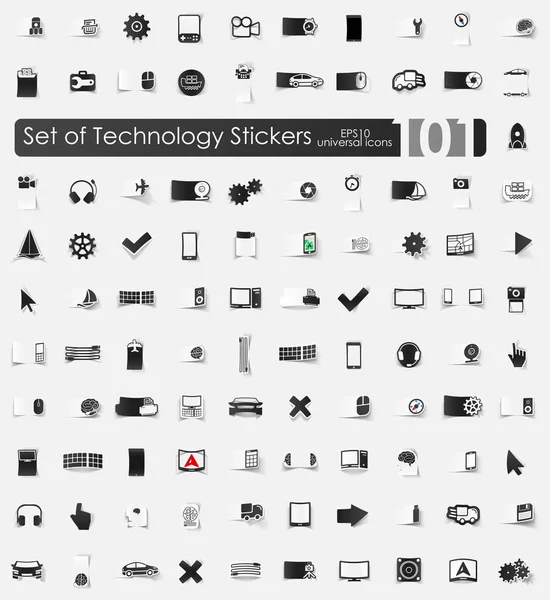 Set of technology stickers — Stock Vector