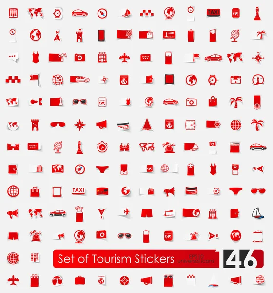 Set of tourism stickers — Stock Vector