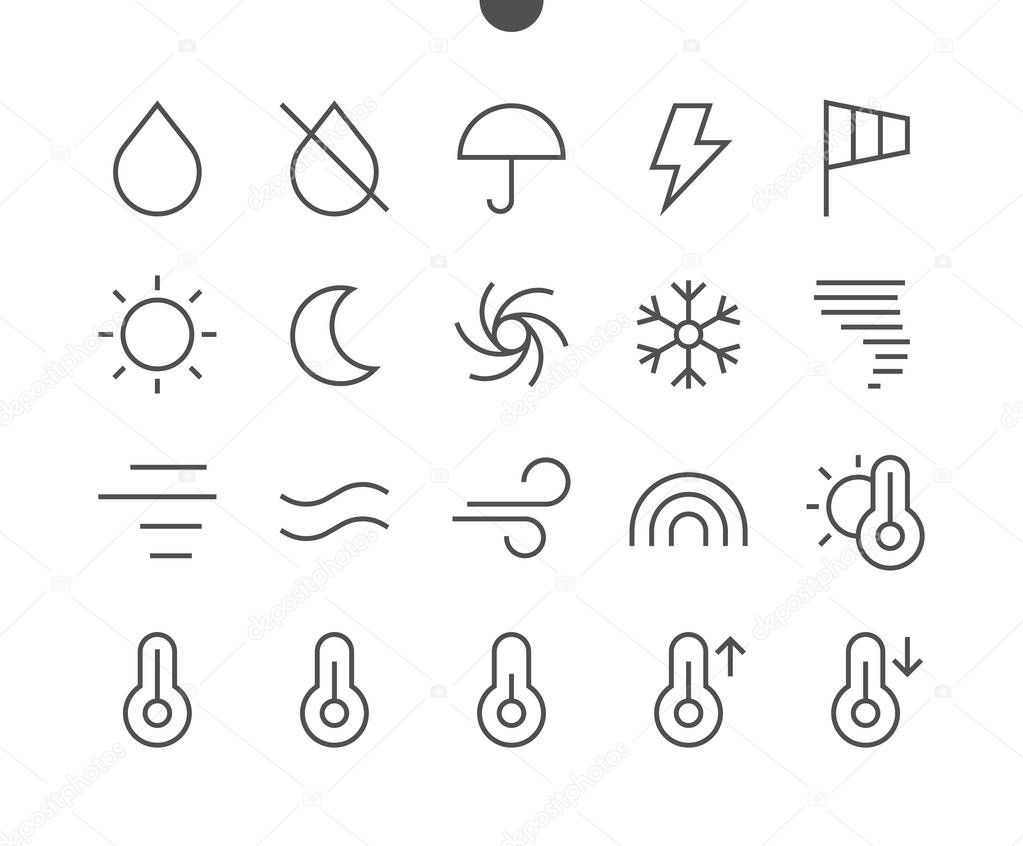 Weather Thin Line Icons