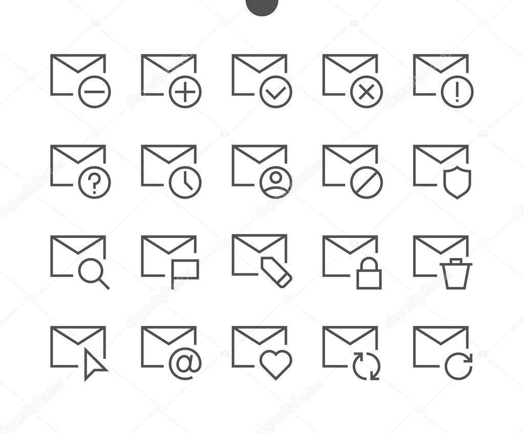 Email Thin Line Icons.