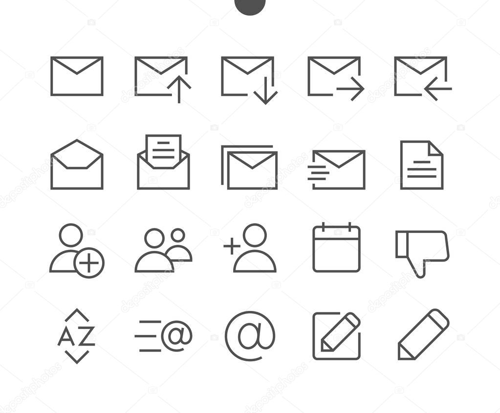 Email Thin Line Icons