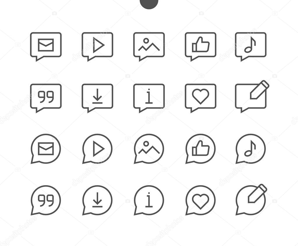 Messages Thin Line Icons
