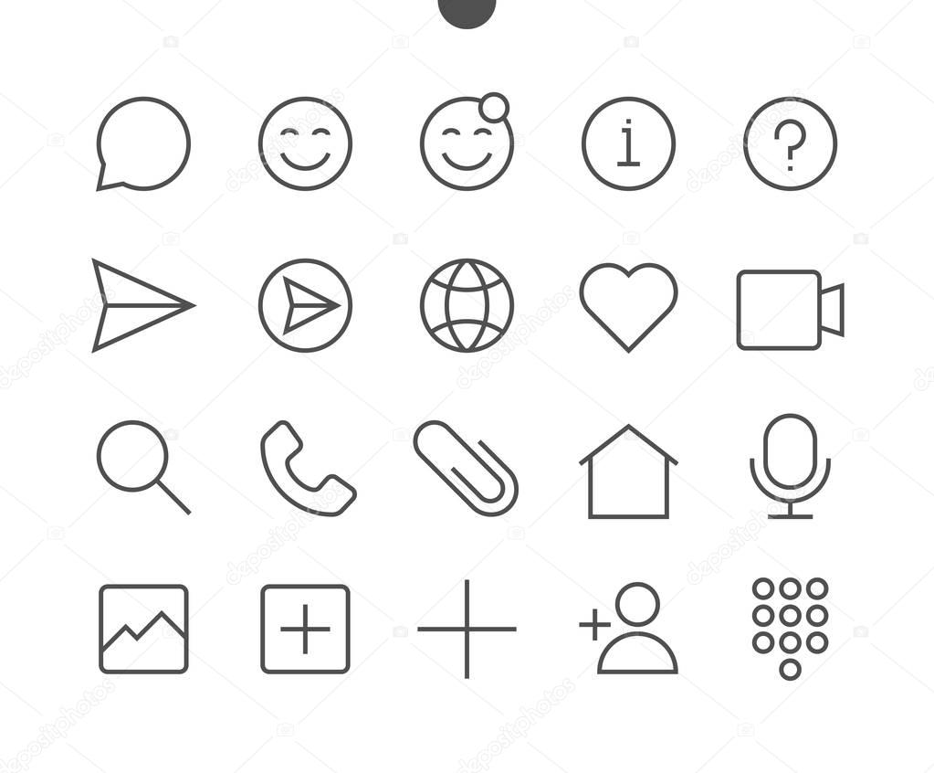 Chat Thin Line Icons 