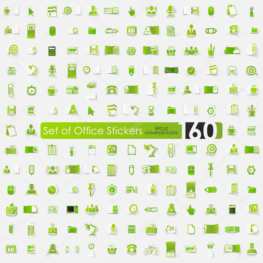 Set of office stickers