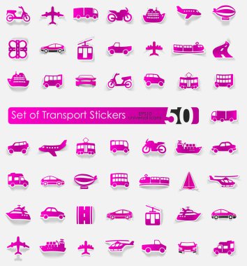 Taşıma çıkartmaları kümesi 