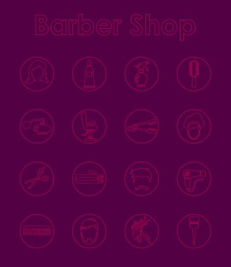Kuaför Dükkanı basit simgeler kümesi