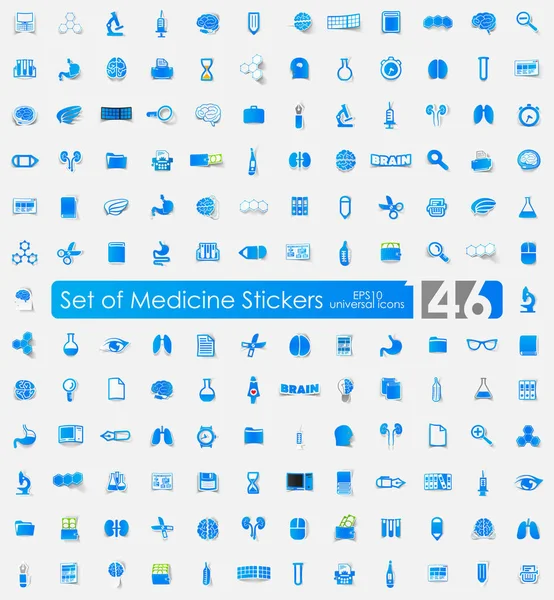 Set van geneeskunde stickers — Stockvector