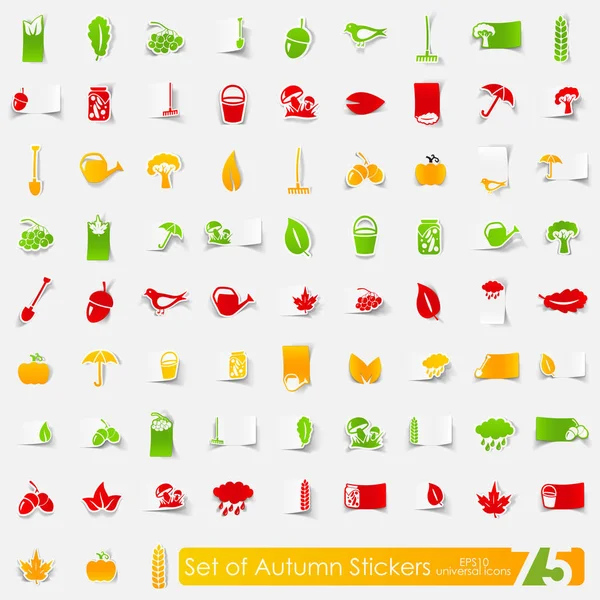 Set van herfst stickers — Stockvector