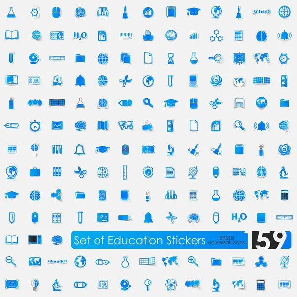 Set of education stickers — Stock Vector