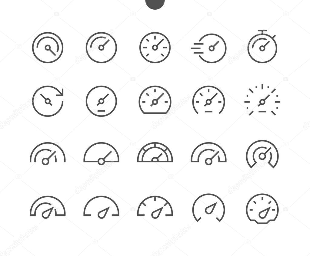 Set of Speedometer Icons