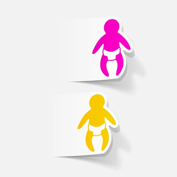 Stickers design babies — Stock Vector