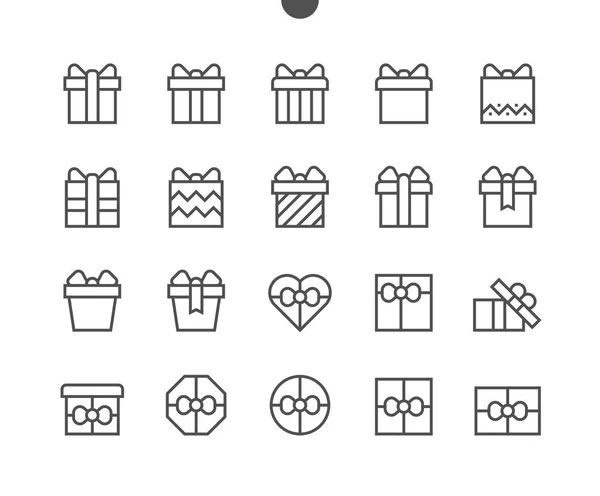 Iconos Regalos Navidad Ilustración Vectorial — Vector de stock