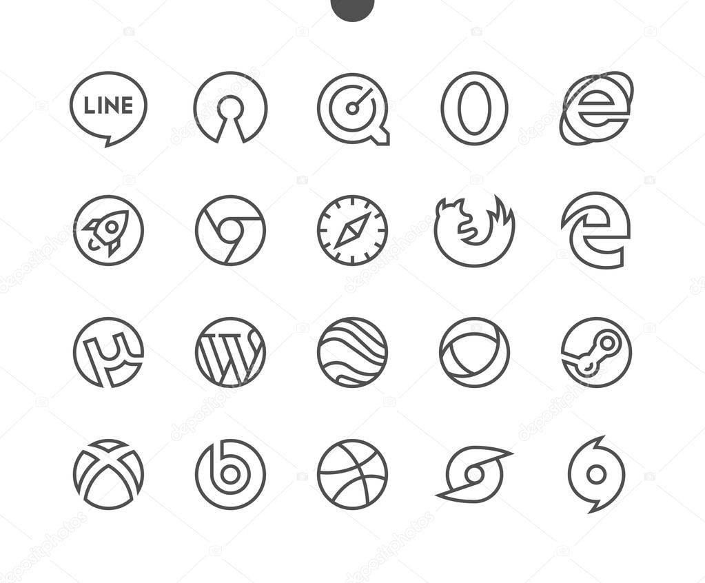 Logos line icons, vector illustration