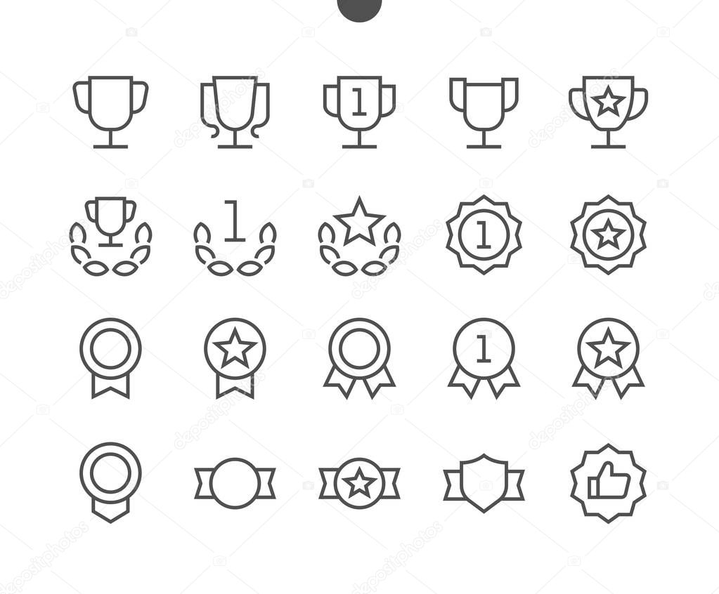 Awards line icons, vector illustration