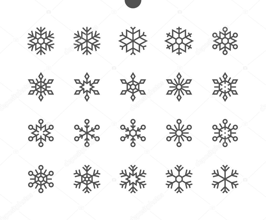 Snowflakes Line icons, vector illustration 