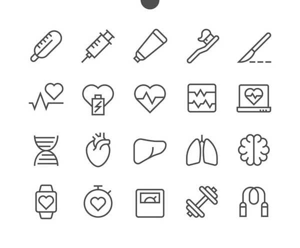 Set Medical Line Icons Isolated White — Stock Vector