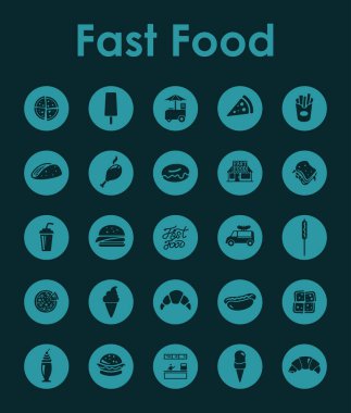 Lokanta basit web simgeler kümesi. Renkli vektör çizim