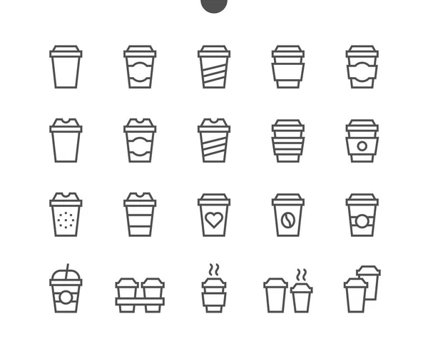 Conjunto Blanco Negro Vasos Taza Ilustración Vectorial — Vector de stock